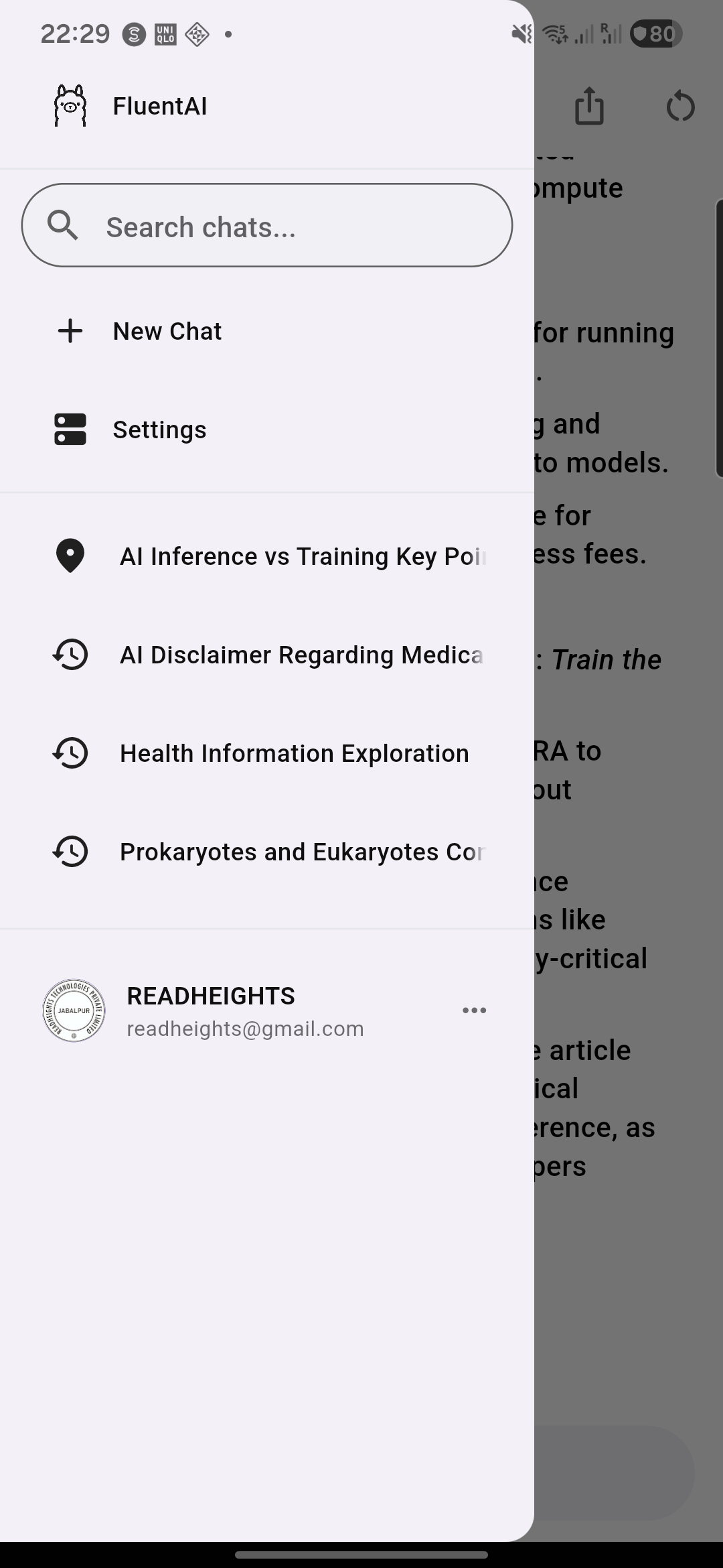 FluentAI navigation drawer